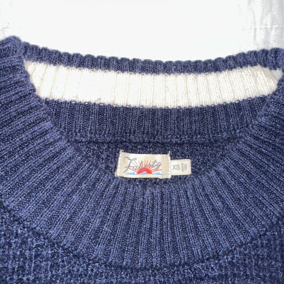 Faherty wisp waffle sweater in navy - Picture 6 of 13